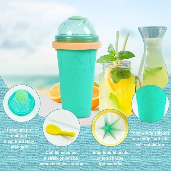 Slushy Maker - Grønt genanvendeligt Slushy Maker Krus, Hjemmelavede Slushies