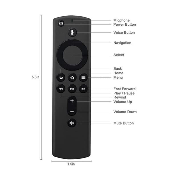 2X Ny erstatnings-L5B83H stemmefjernbetjening til Amazon Fire TV Stick 4K Fire TV Stick