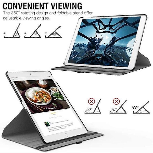 For iPad 102 Deksel Mørkeblå med 360 Stativ Nettbrett Deksel Beskyttende iPad 102 iPad 7. generasjon 2019