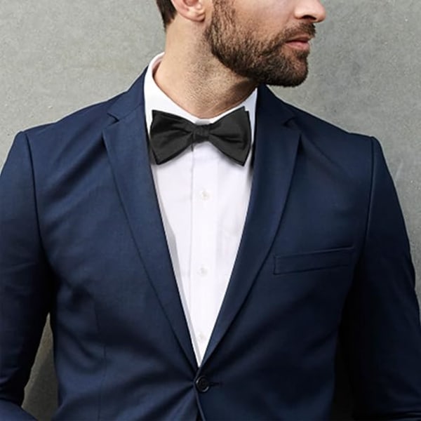 Archic Black Selvbinder Sløjfer til Mænd Selvbinder Butterfly Solid Plain Tuxedo Bryllup Butterfly