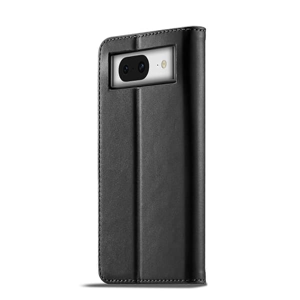 LC.IMEEKE Kalvetekstur Flip Læder Telefoncover [BR] Sort_krukke Sort Til Google Pixel 7a