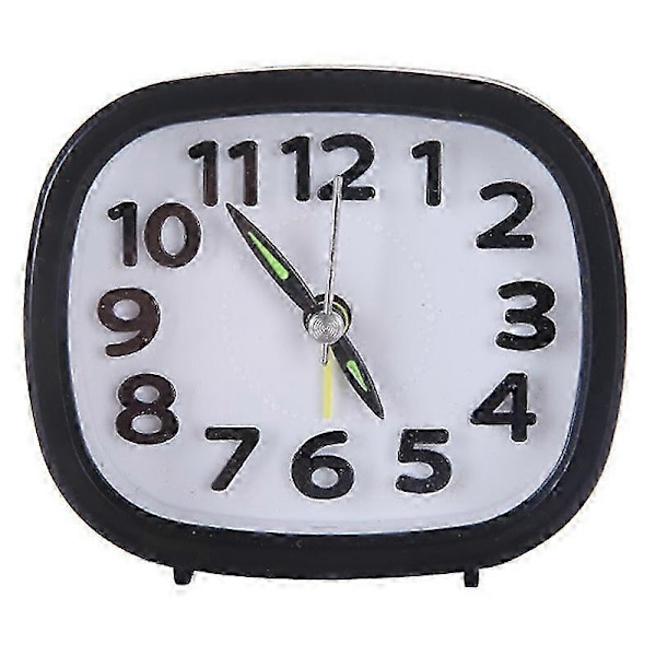 Quartz Väckarklocka Tyst Snooze Liten Sängklocka Square Black