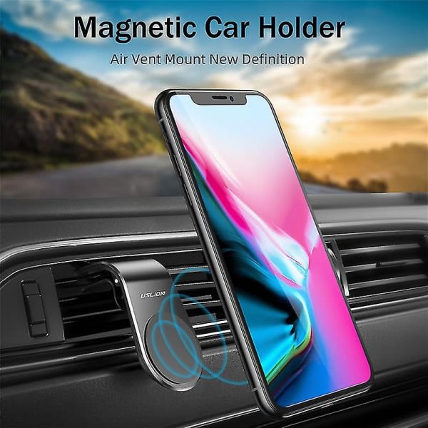 Uslion Easy Air Vent Mount Holder Car Universal Cell Phone Holder Support Magnetic Adsorption Car Phone Mount Stand for Iphone