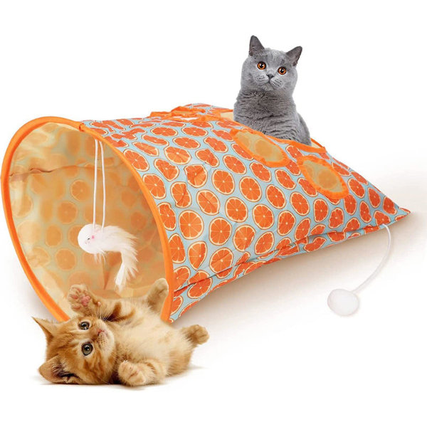 Tunnelpose for katter for innendørs Peekaboo Interactive Smarty Cat Cave Toy Orange