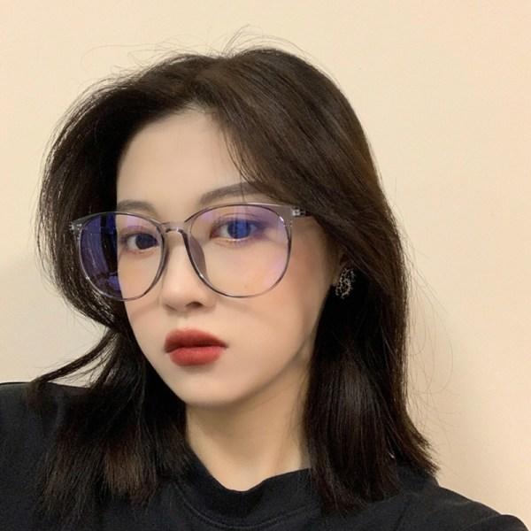 Färgförändrande blått ljusglasögon PC Retro Glasögon Mode Full Frame Glasögon För Kvinnor Män Anti Glare För Daglig Användning Transparent Front Permeable Powder Frame