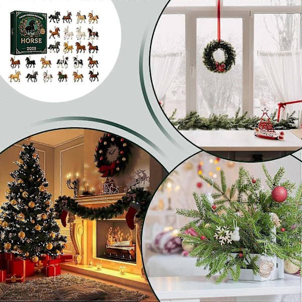 Heste Julekalender 2025 med 24 Akryl Ornamenter [TOP1] 2PCS