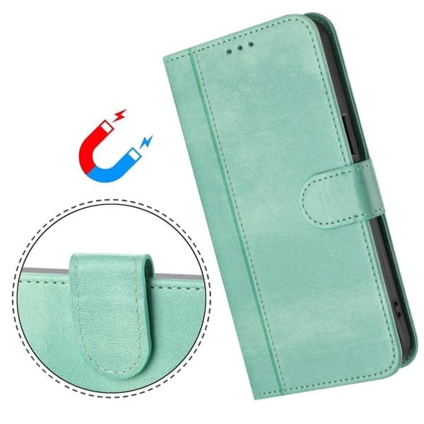 Retro læderetui med linjemønster til Samsung Galaxy A17 5G Mintgrøn Mintgrön