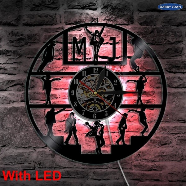 Mj Retro dekorativ lampa 3d konst väggdekor Michael Jackson musik vinylskiva vägglampa Unik presentidé till vänner NO LED