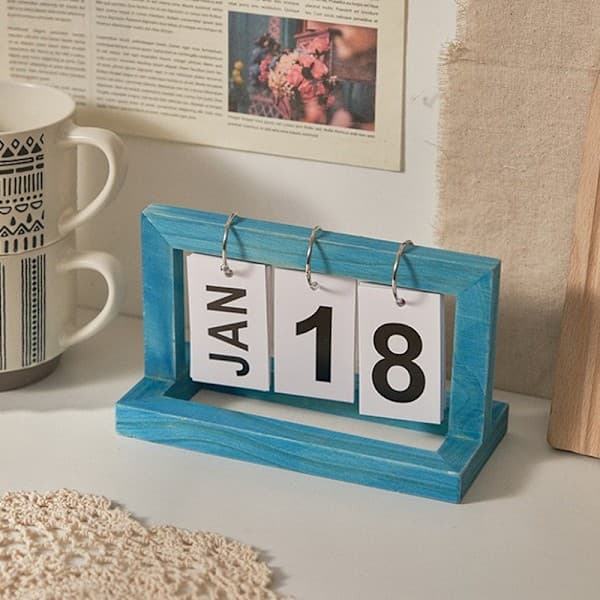 Minimalistisk Stue Kontor Dekoration Trækalender Gul Yellow