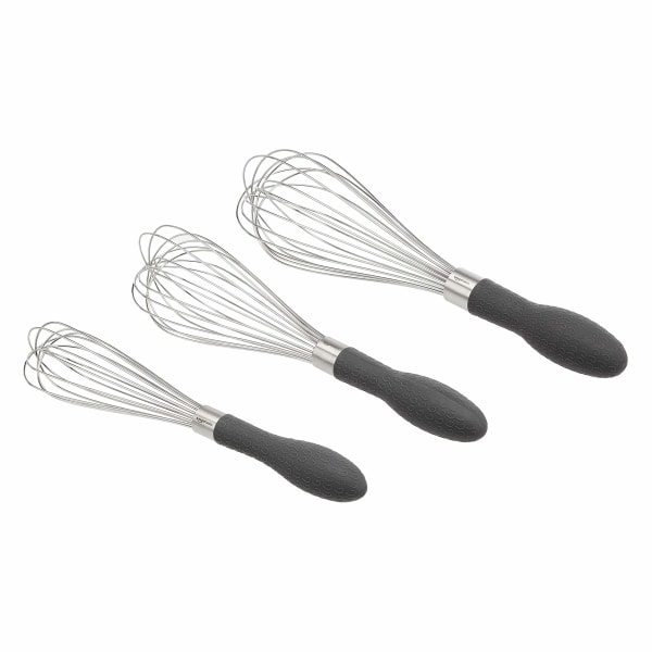 Piskeballonsæt i rustfrit stål, 3 dele, grå, sølv, grå/sølv