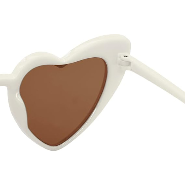 Lasten sydämenmuotoiset polarisoidut aurinkolasit, 70-luvun retro-rakkaussydämen kissansilmäaurinkolasit UV-suojalla Vintage-silmälasit tytöille ja pojille Beige/Brown