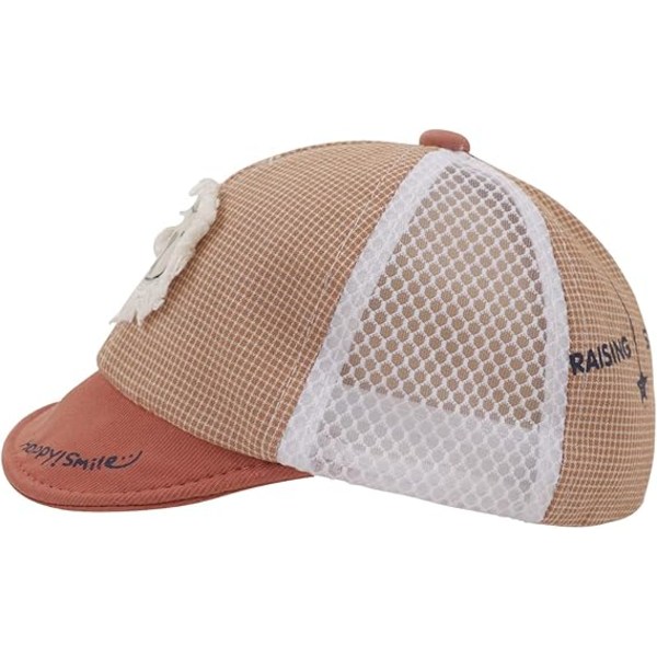 Børn Søde Tegneserie Peak Cap Småbørn Åndbar Bomuld Mesh Solhatte Visor Baseball Caps Orange