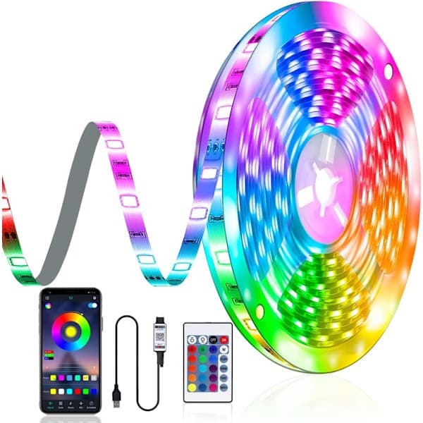 XJ-RGB LED-stripe USB 5m LED-stripe LED-dekorasjon