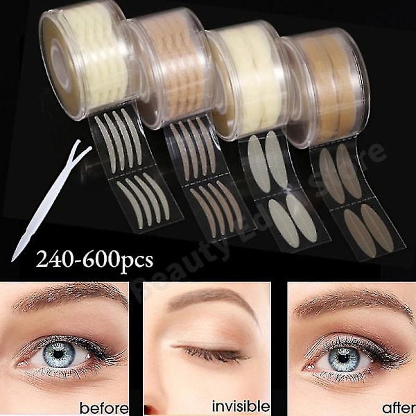 Øyelokktape Øyeløft Dobbel Øyelokk Klistremerke Klar Beige Farge Usynlig Brett Øyelokk Stripe Naturlig Store Øyne Sminke Skjønnhetsverktøy - H 120pairs silvery