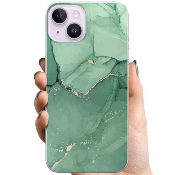 Apple iPhone 15 Plus TPU-puhelinkotelo, vihreä marmori