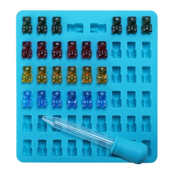 Isform/Choklad/Geléform med 50 gummibjörnar inkl. pipett