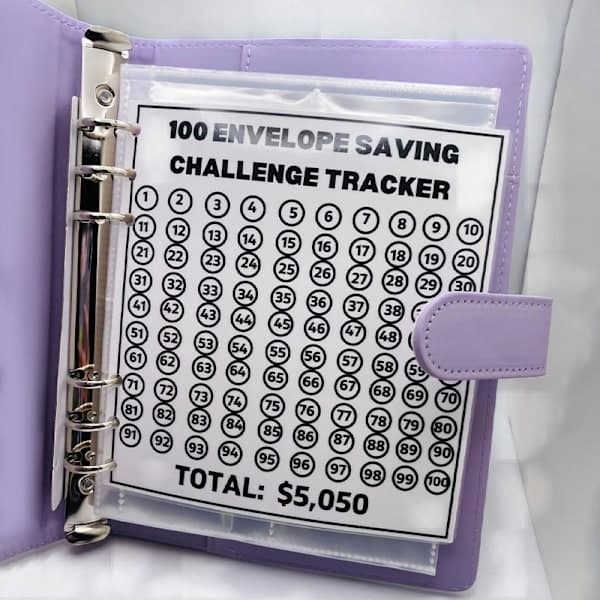 100 Kuvert Udfordring Mappe Sort one size