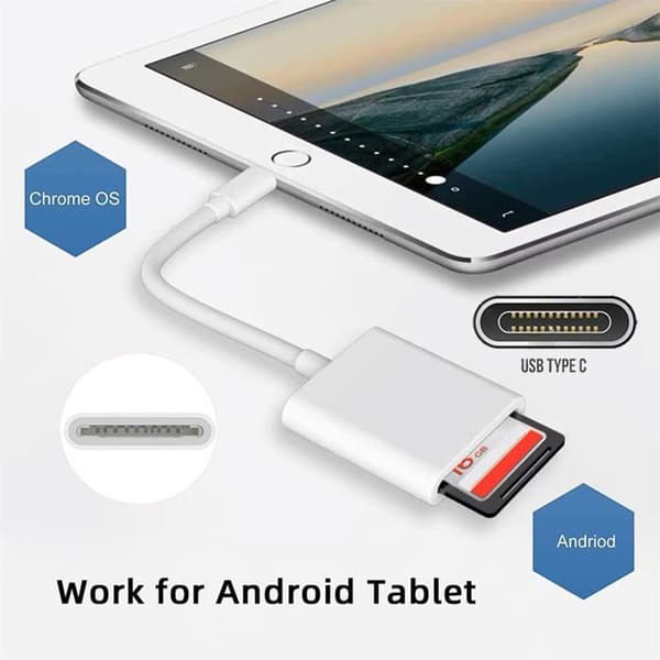 USB 2.0 Typ-C till TF Micro SD SDXC SDHC kortläsaradapter kompatibel med MacBook och bärbar dator