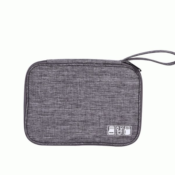 Elektronikk Tilbehør Organizer Bag, Reisekabel Organizer Bag, Universal Bære Reise Gadget Bag for USB-kabelstasjon Light grey
