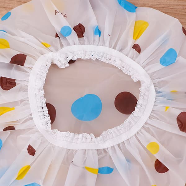 Vanntett dusjhette Bad Plastlue Elastisk Bad Hodeplagg Kvinner Salong