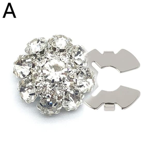 Rhinstenknappdeksler, 5 stk. rhinstenknapper for damebluser, avtagbare skjorteknappklemmer, knappesmykker, krystallfancyknapper for