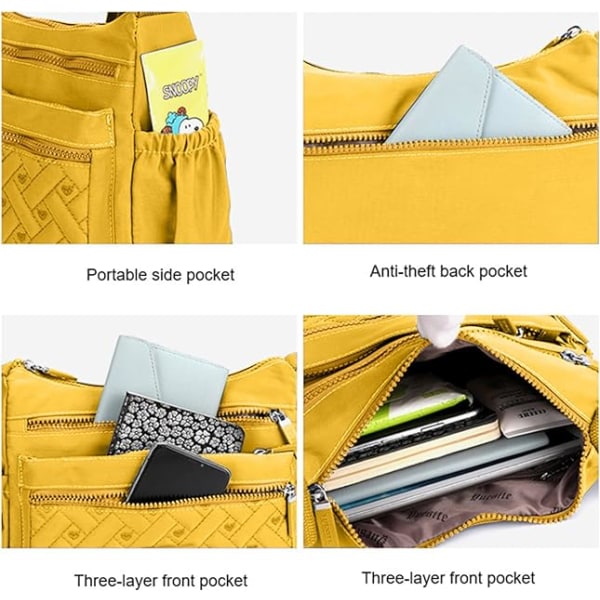 Crossbody-taske til kvinder, Crossbody-taske med flere lommer Skuldertaske  rejsetaske håndtaske (gul) 9780 | Fyndiq
