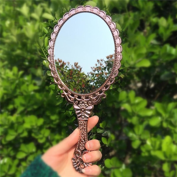 Håndspeil Vintage håndholdt speil med håndtak sminkespeil Reisespeil (ovale) Style 5