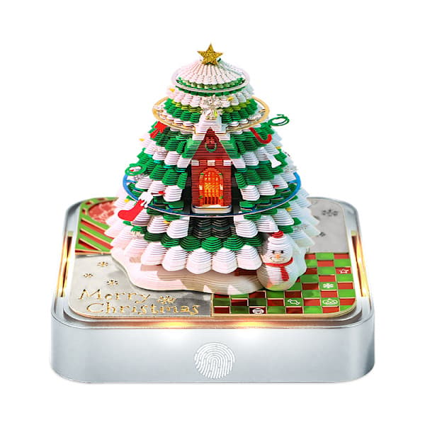 2026 Skrivebordskalender med LED-lys Juletreskulptur 3D T A1 A1