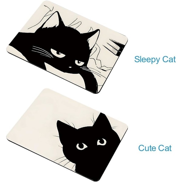 Sjov musemåtte med sødt katteprint, rektangulær, personlig musemåtte, skridsikker musemåtte, lille kontormusemåtte sleepy cat