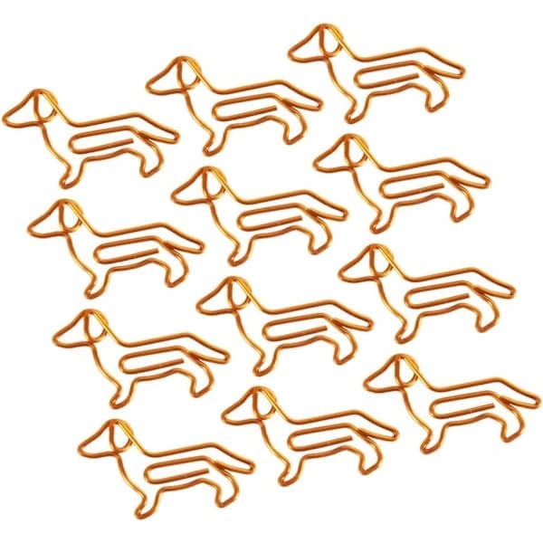 50 stk binders dyreformede bokmerker i dachshund-form (oransje)