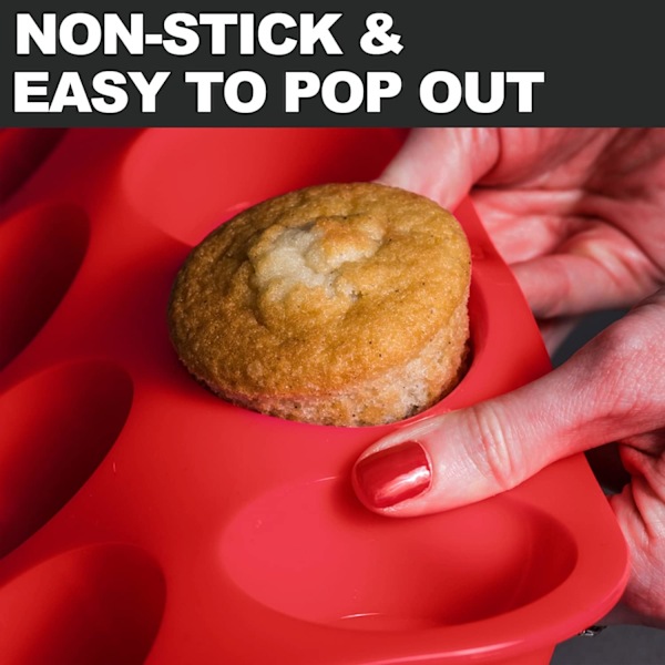 Silikon Muffinform - Mini 24 koppar Cupcakeform, Non-Stick Silikon Bakformar för att göra Muffins, Cupcakes, Choklad 1 Pack 24 Cups