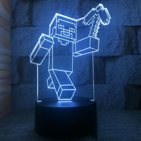 Skrivebordslampe - 3D-model - 7 farver - USB-genopladelig - Integreret LED