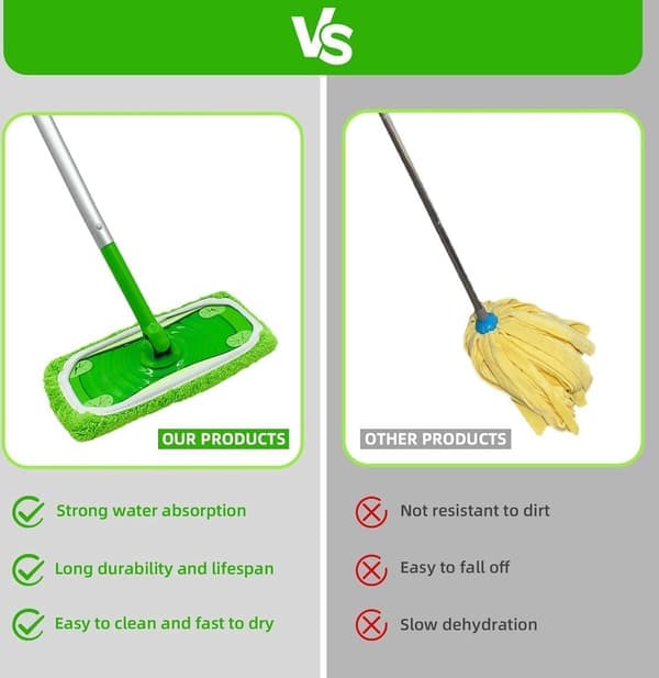 10 Premium Våde Gulvklude til Swiffer Sweeper – Grøn Erstatning, Perfekt Pasform, Langtidsholdbar