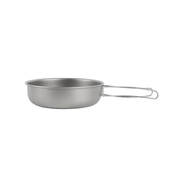Titanium stekepanne for camping med lokk og sammenleggbart håndtak, turutstyr, 1200 ml