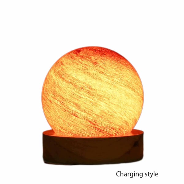 Bästa Rabatt-3d Kristallkula Måne Planet Glob Bordslampa Usb Led Nattlampa Heminredning Gåva With battery J