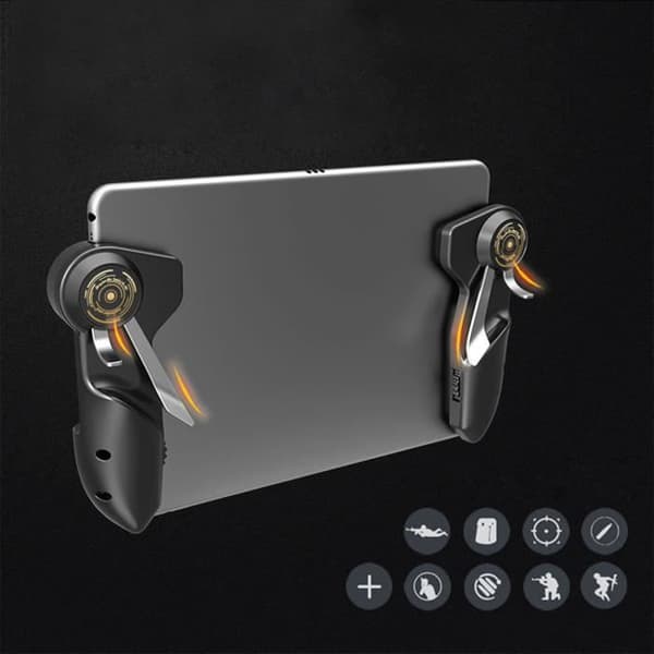 Sexfingrad joystick-trigger L1R1-grepp för iPad, surfplatta, smartphone, PUBG-spel