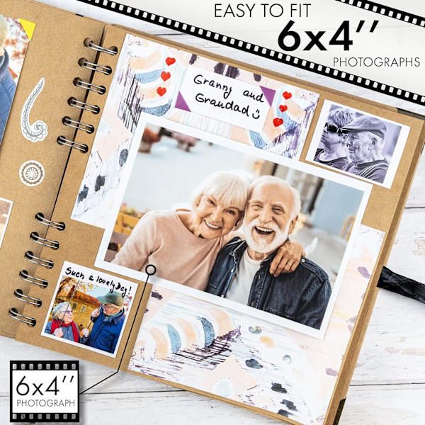Scrapbog Album 60 sider (21 x 21 cm) brun tykt kraftpapir scrapbog perfekt til dine scrapbooking kunst- og håndværksprojekter Khaki