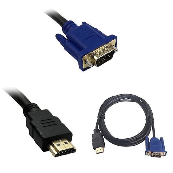 1.8/3/5/10m 1080P HDMI till VGA 15Pin Hankabel Adapter Sladd för HDTV HD LCD 3m