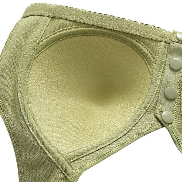 Dame-bh med frontknap, plus size, blonde, fuld dækning, bøjle, uforet PINK 42/95
