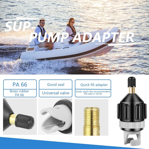 Adapter för Xulin SUP-pump, konverter för uppblåsbar båtpump, multifunktionsventiltillbehör för stand-up paddleboard