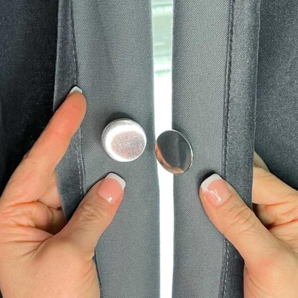5-par - Rörliga magnetiska knappar - Magnet för gardiner & tyger Silver 20 mm 20 mm