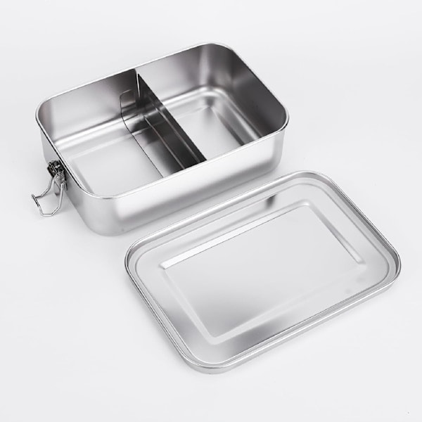 Madkasse i rustfrit stål, 1400 ml Bento-boks med låseclips, lækagesikker bærbar madopbevaringsbeholder til salat og sandwich 1400 ml 1400ml