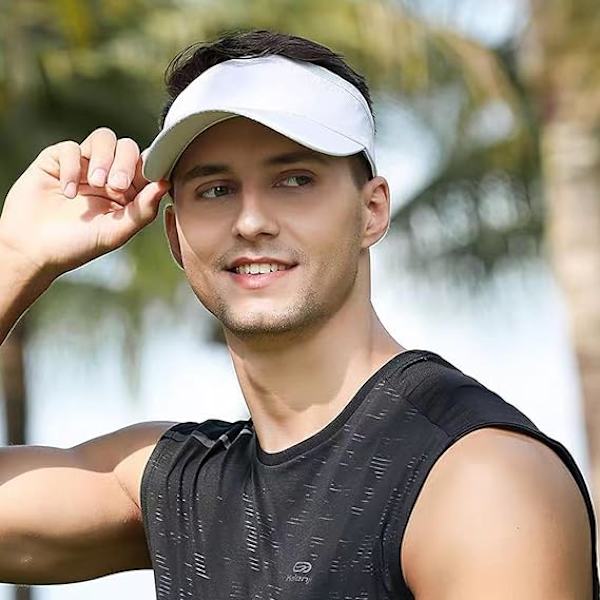 Aurinkolippalakki Mesh Nopea Kuivuminen Lippa Hattu Hengittävä&Säädettävä Tennis Lippa Hatut Poninhäntä Baseball Lakki White