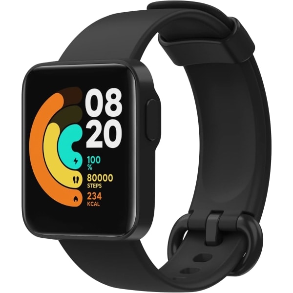 Hihna Xiaomi Mi Watch Lite/Redmi Watch -pelikelloon, pehmeä silikoniurheiluranneke, vaihdettava ranneke - musta