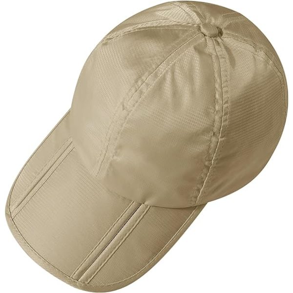 Herre Udendørs Solbeskyttelse Vandtæt Hurtigtørrende Sammenfoldelig Herre Baseball Caps Khaki