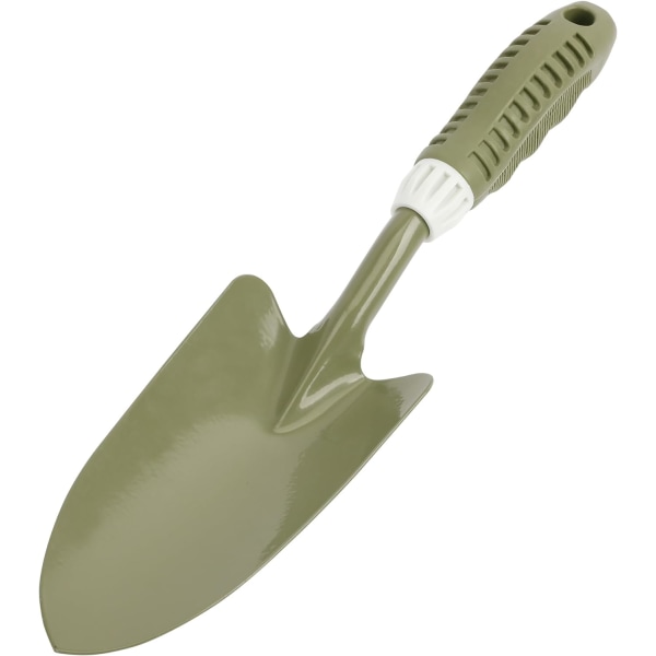 Spade – Med pulverlakkert hode av karbonstål – Mykt PVC/PE-grep – Håndspadeverktøy for hagearbeid Luing Transplantasjon og graving – T506A00