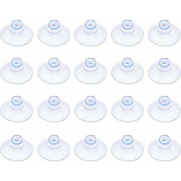 Genomskinliga sugproppar i plast, 20-pack, liten storlek 20 mm