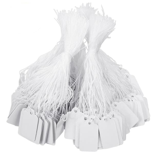 INF 100-pack pappersetiketter / prislappar med snöre Vit 2,4 x 1,4 cm 2.4 x 1.4 cm