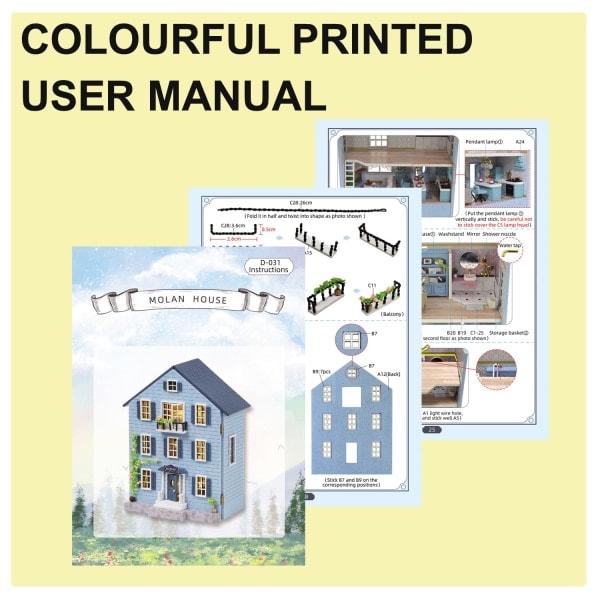 Diy dockhus kit, miniatyr dockhus kit