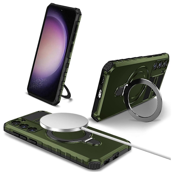 Skal till Samsung Galaxy S23+ PC+TPU Ställ Telefonfodral Kompatibelt med MagSafe Multicolor Style D